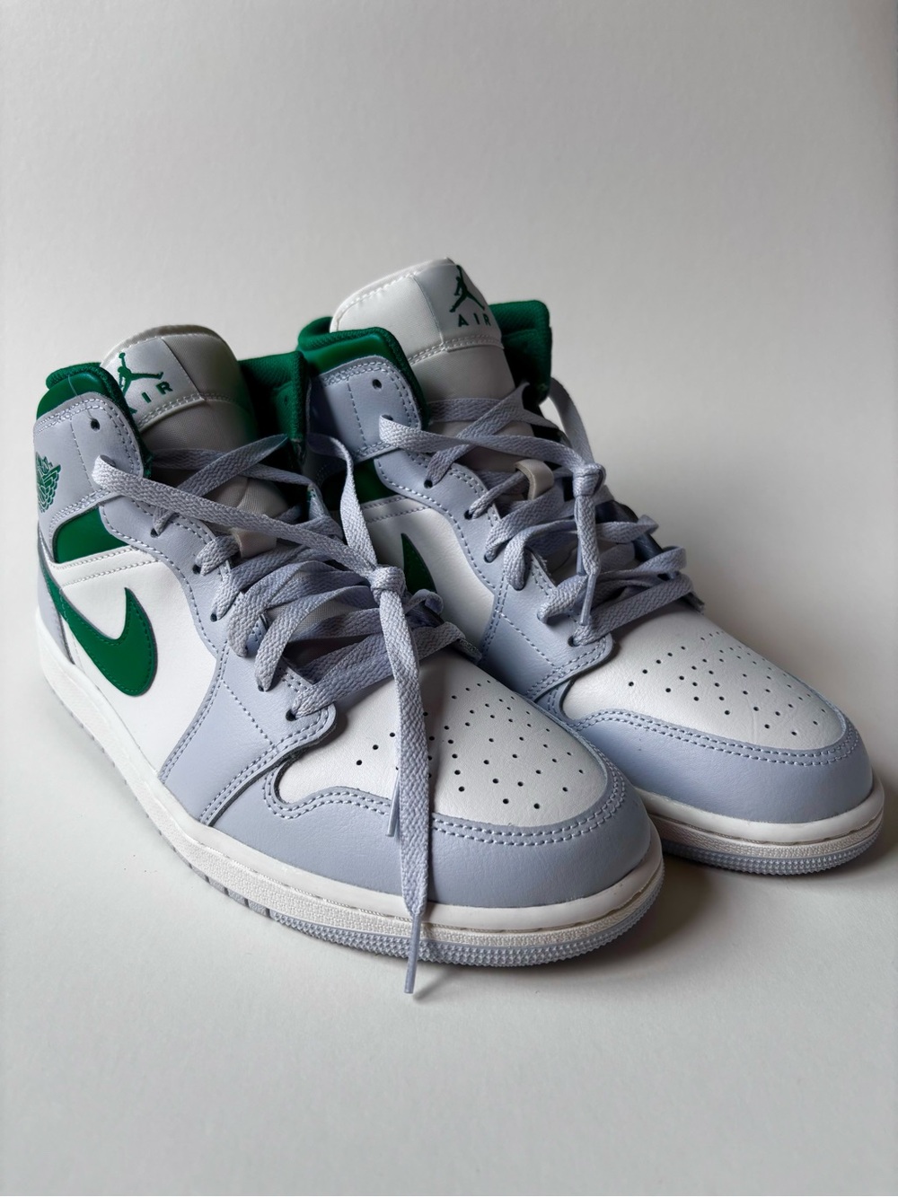 Nike Air Jordan 1 Mid White Pure Platinum Pine Green Mens 11 DQ8426-142